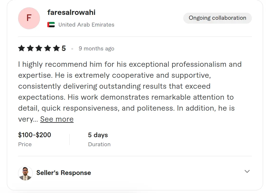 Academic research client feedback