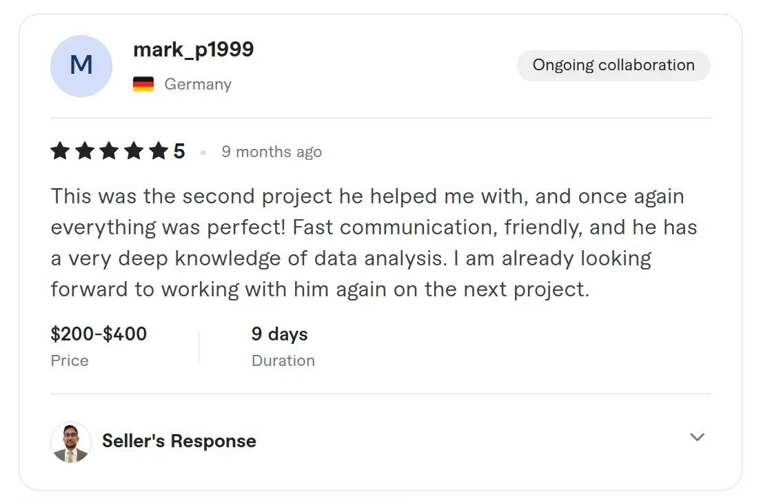 International researcher testimonial